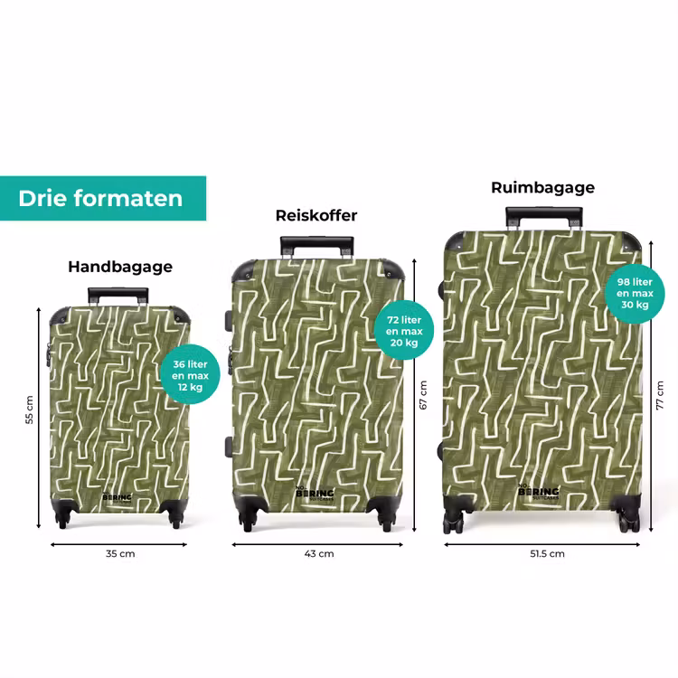 Koffer - Groen - Abstract - Penseelstreken - Patroon — 8