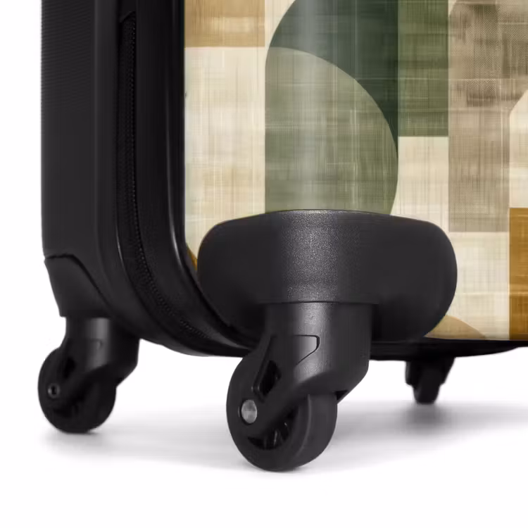 Koffer - Olijfgroen - Geometrisch - Abstract - Mid-Century - Linnen - Patroon — 6