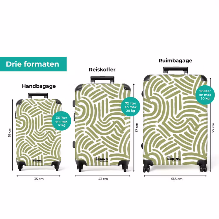 Koffer - Saliegroen - Abstract - Bogen - Handgetekend - Patroon — 8