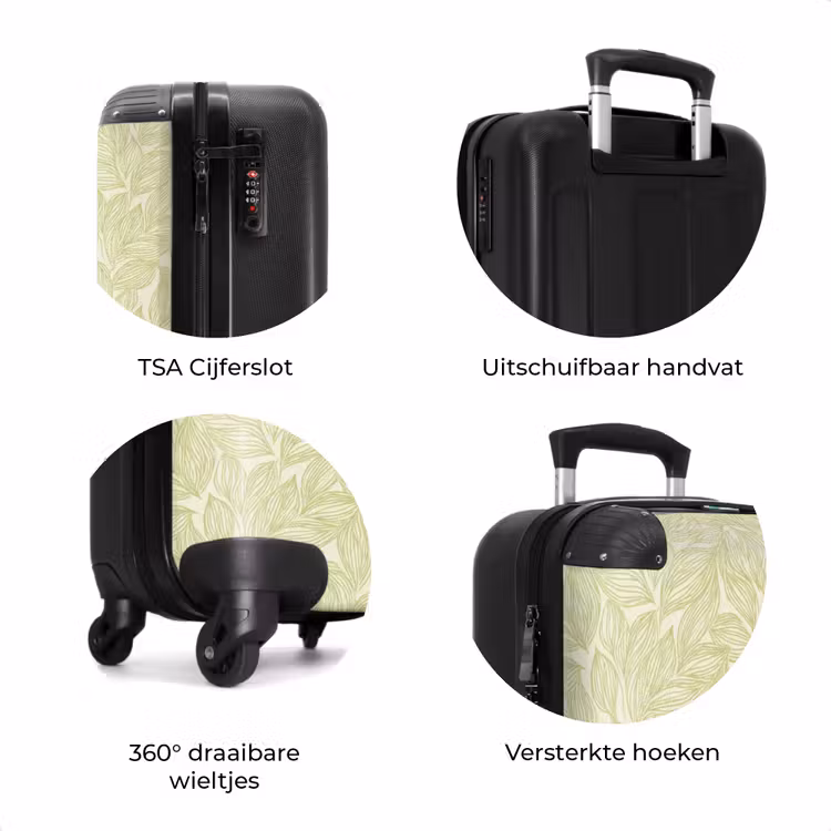 Koffer - Saliegroen - Botanisch - Bladeren - Handgetekend - Patroon — 7