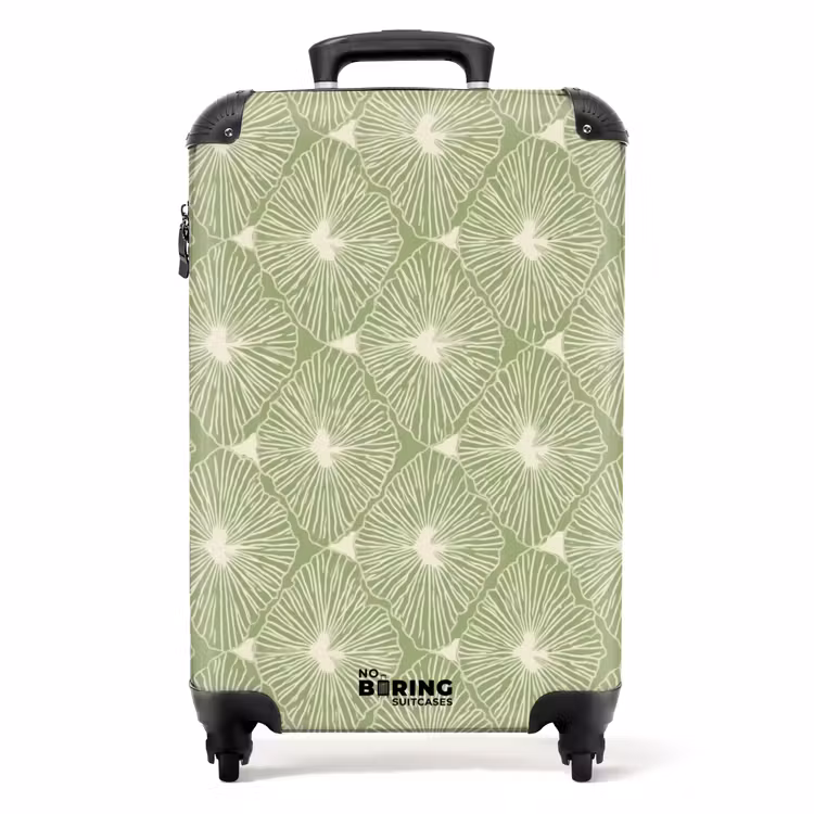 Koffer - Saliegroen - Botanisch - Ruiten - Organisch - Patroon — 1