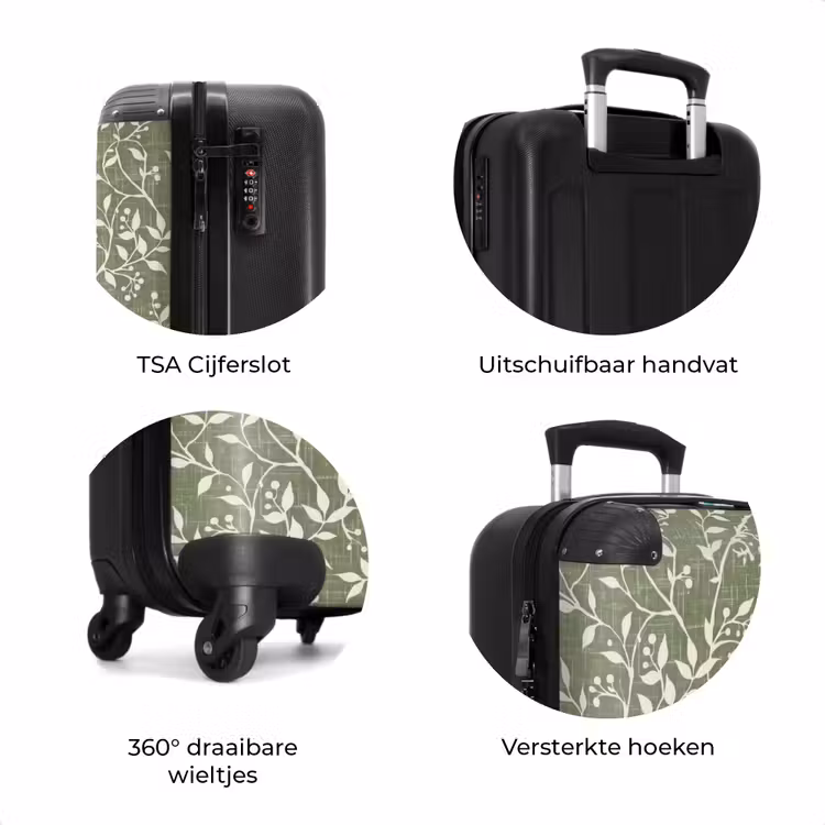 Koffer - Saliegroen - Botanisch - Takken - Besjes - Linnen - Patroon — 7