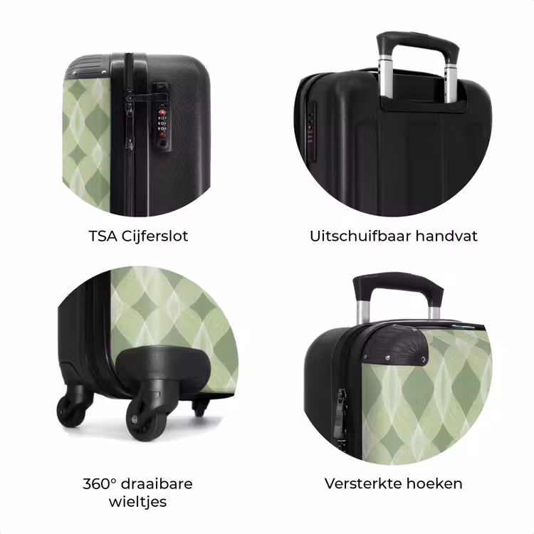 Koffer - Saliegroen - Geometrisch - Organisch - Traliewerk - Patroon — 7