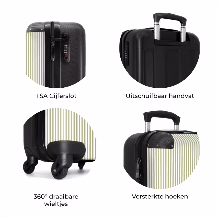 Koffer - Saliegroen - Strepen - Minimalistisch - Patroon — 7