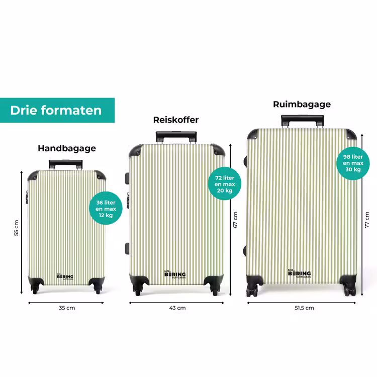 Koffer - Saliegroen - Strepen - Minimalistisch - Patroon — 8