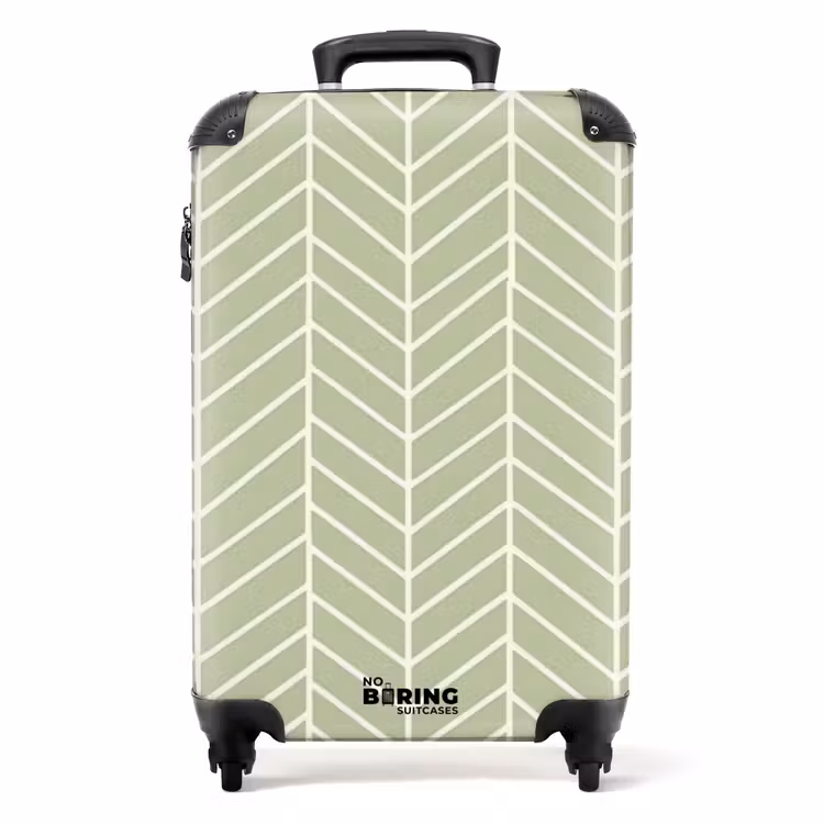 Koffer - Saliegroen - Visgraat - Geometrisch - Patroon — 1