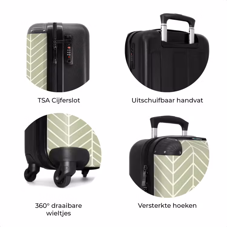 Koffer - Saliegroen - Visgraat - Geometrisch - Patroon — 7