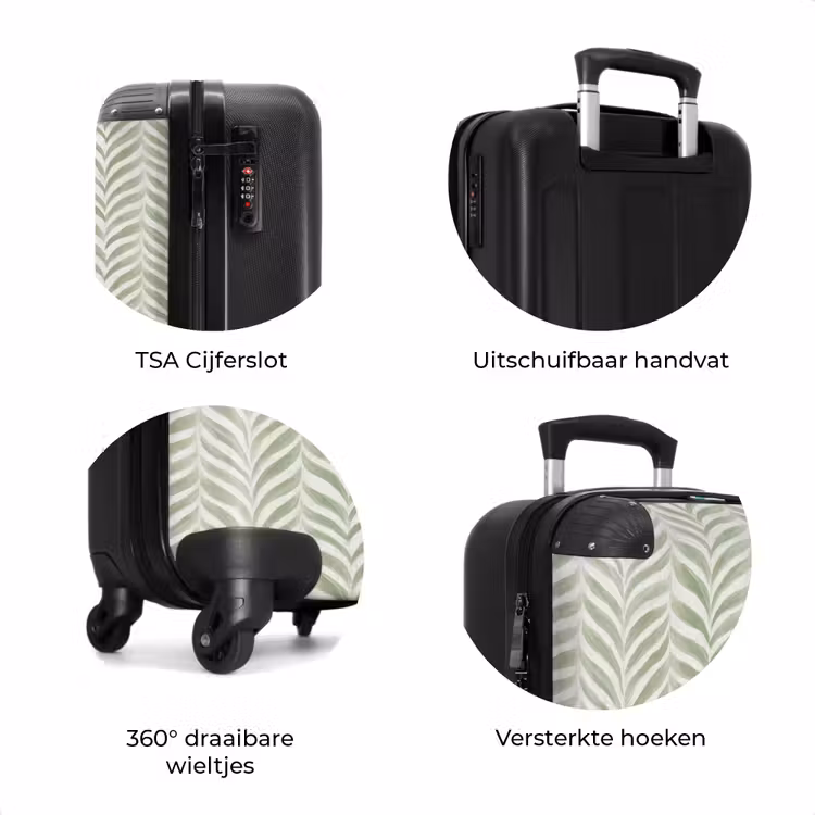 Koffer - Saliegroen - Visgraat - Organisch - Penseelstreken - Patroon — 7