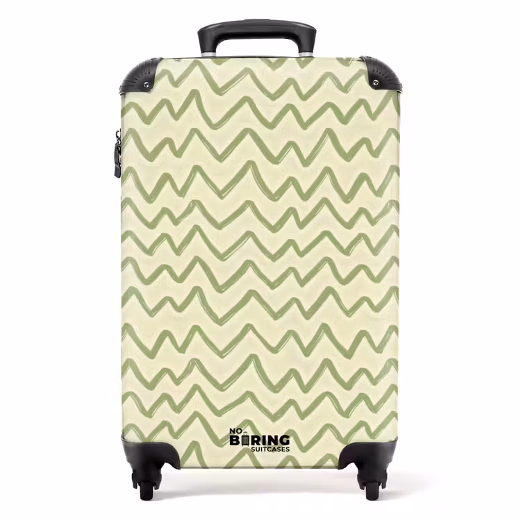 Koffer - Saliegroen - Zigzag - Handgetekend - Patroon — 1