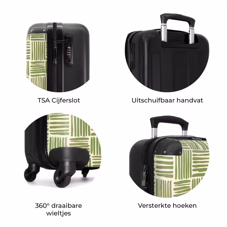 Koffer - Saliegroen - Blokken - Handgetekend - Patroon — 7
