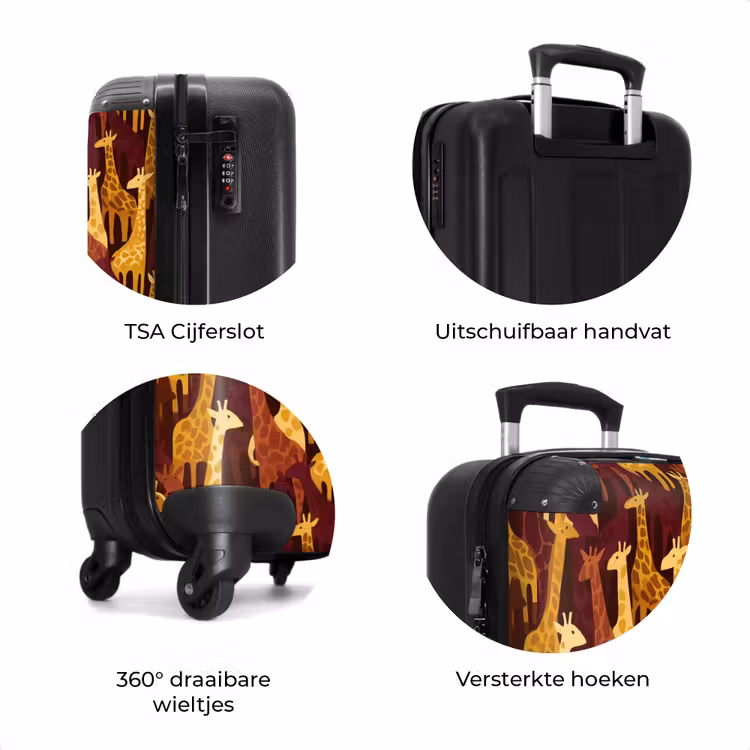 Koffer - Bruin - Giraffen - Safari - Patroon — 7