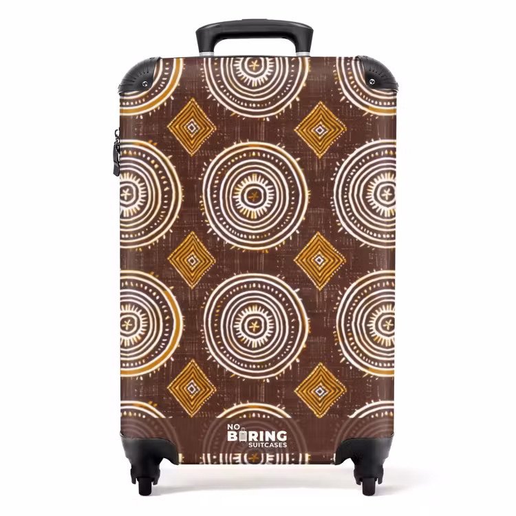 Koffer - Chocoladebruin - Etnisch - Tribaal - Cirkels - Patroon — 1