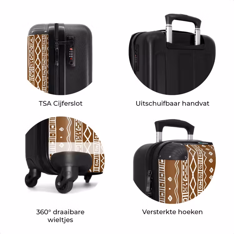 Koffer - Chocoladebruin - Etnisch - Tribaal - Patroon — 7