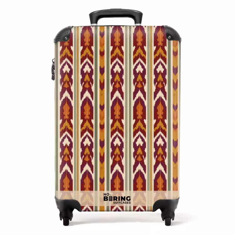 Koffer - Ikat - Bordeauxrood - Etnisch - Patroon — 1