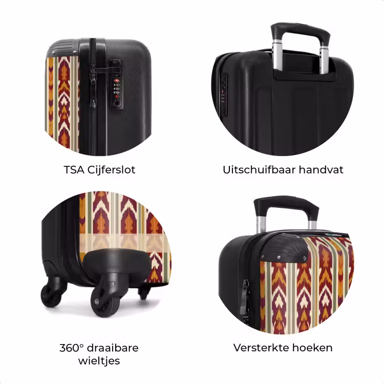 Koffer - Ikat - Bordeauxrood - Etnisch - Patroon — 7