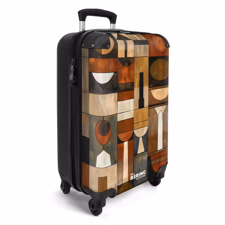Koffer - Terracotta - Geometrisch - Mid-Century - Patroon — 2