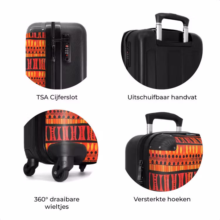 Koffer - Rood - Oranje - Etnisch - Expressief - Patroon — 7