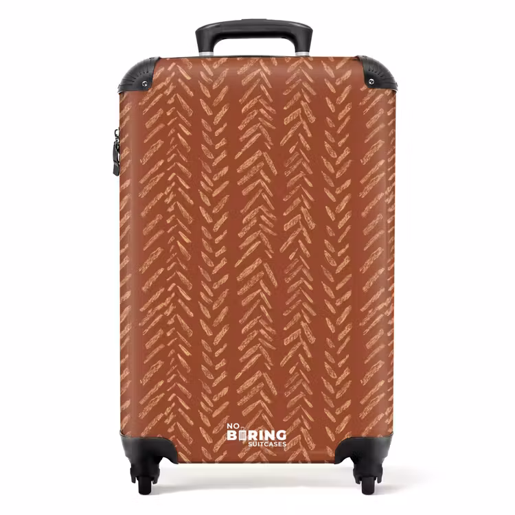 Koffer - Terracotta - Visgraat - Ambachtelijk - Patroon — 1