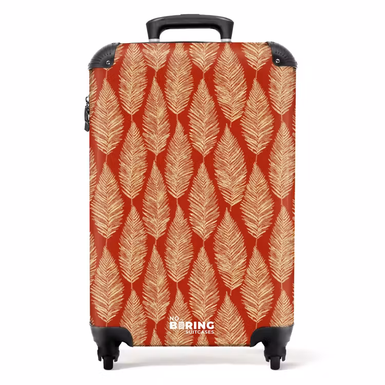 Koffer - Rood - Botanisch - Varen - Patroon — 1