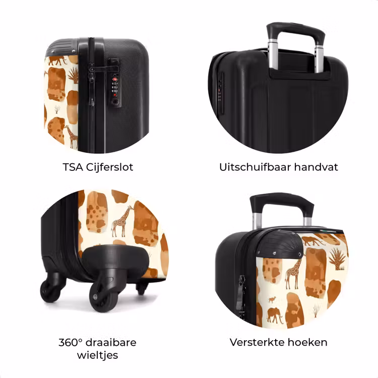 Koffer - Terracotta - Safari - Dieren - Patroon — 7