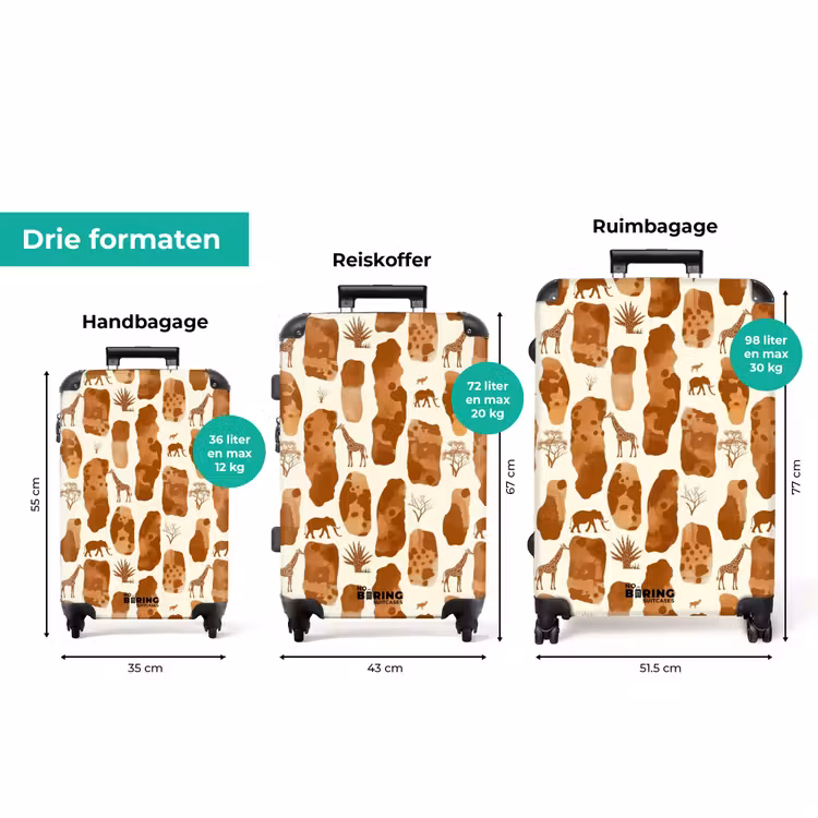 Koffer - Terracotta - Safari - Dieren - Patroon — 8