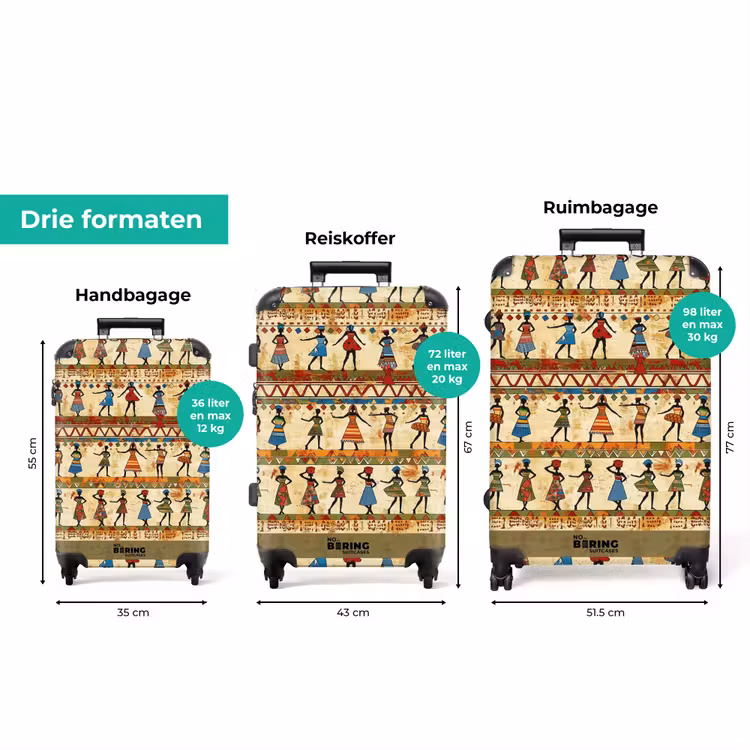 Koffer - Kleurrijk - Afrikaans - Etnisch - Dansende Vrouwen - Patroon — 8
