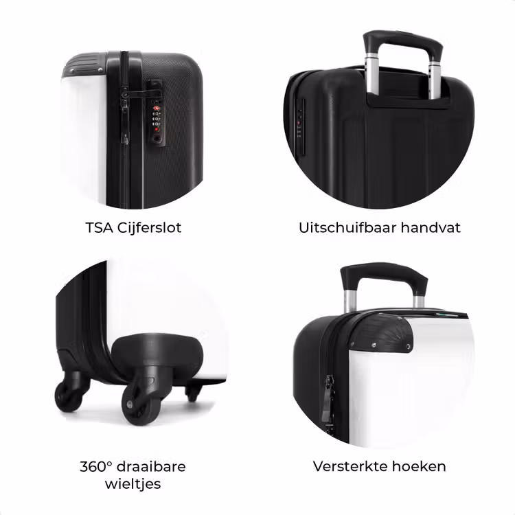 Koffer - Krans - Bladeren - Natuur - Minimalistisch - Grijs — 7