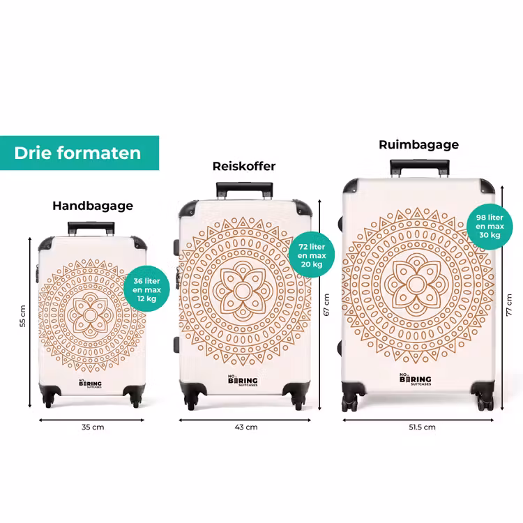 Koffer - Mandala - Geometrisch - Abstract - Oosters - Bruin — 8