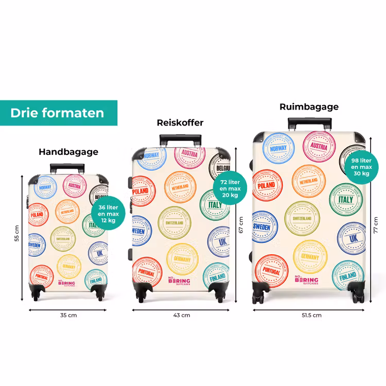 Koffer - Landen - Cirkels - Kleurrijk — 8