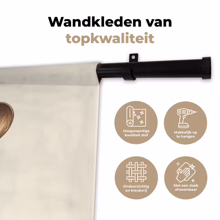 Wandkleed - Garde - Hout - Beige — 3