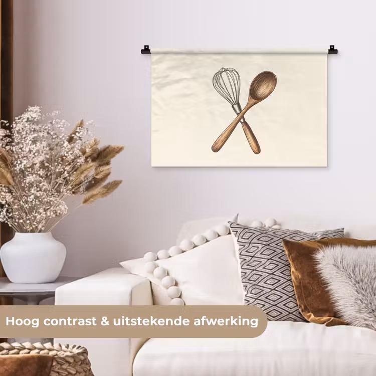 Wandkleed - Garde - Hout - Beige — 4