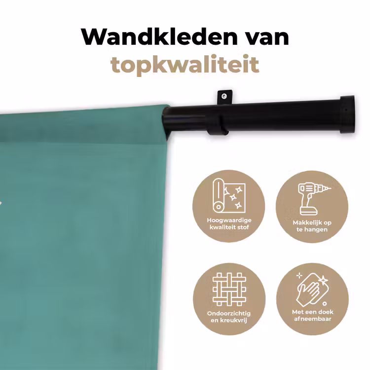 Wandkleed - Illustratie - Blauw - Bestek — 3