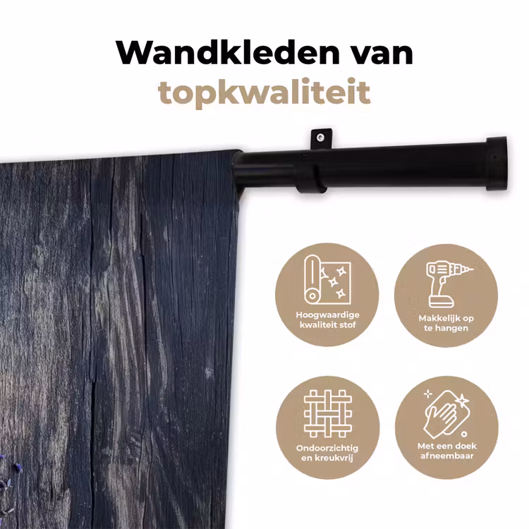 Wandkleed - Lavendel - Lepel - Vork — 3