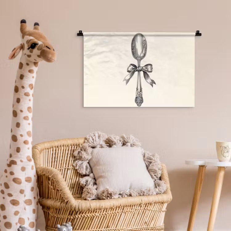 Wandkleed - Lepel - Strik - Grijs — 5