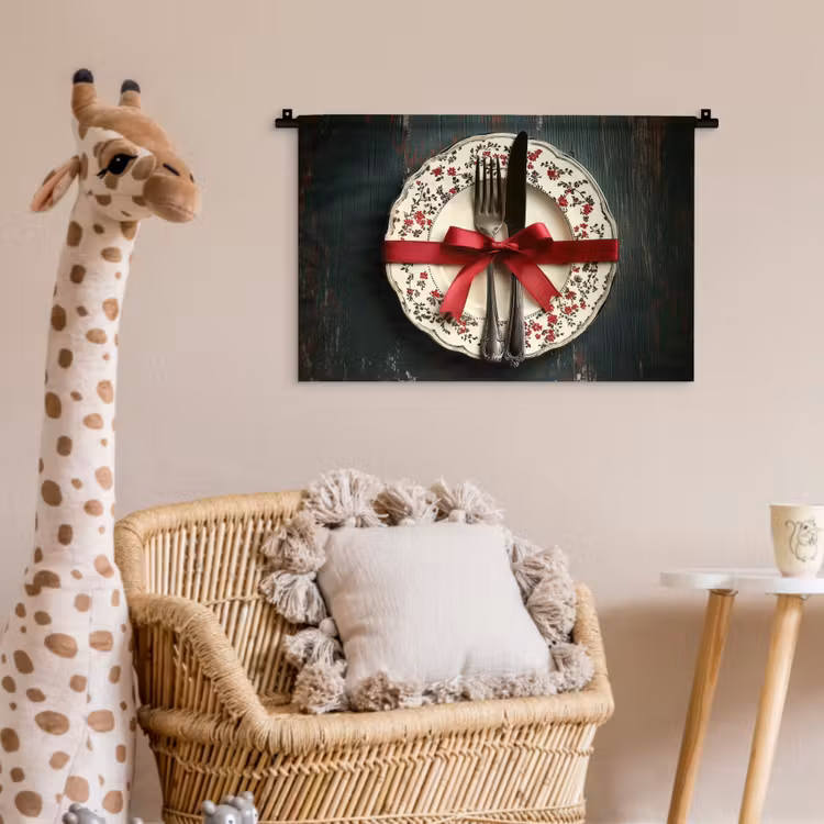 Wandkleed - Rood - Strik - Bestek — 5
