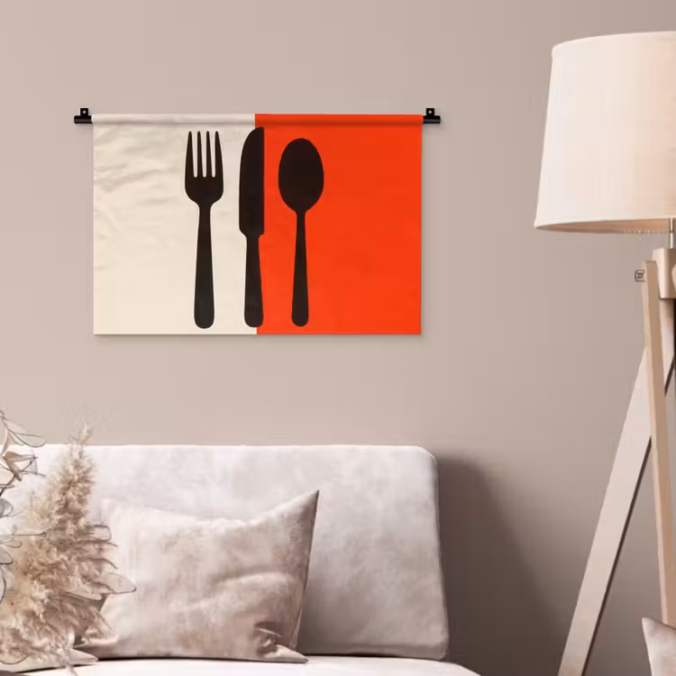 Wandkleed - Bestek - Rood - Wit — 2
