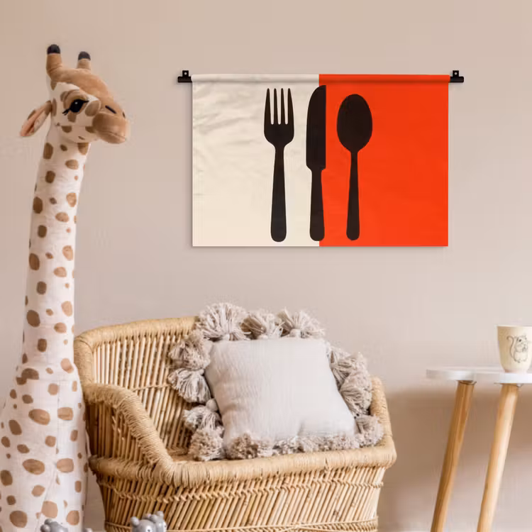 Wandkleed - Bestek - Rood - Wit — 5