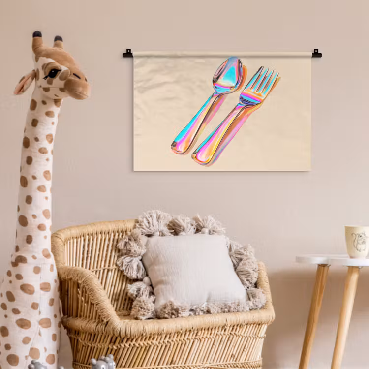 Wandkleed - Regenboog - Lepel - Vork — 5
