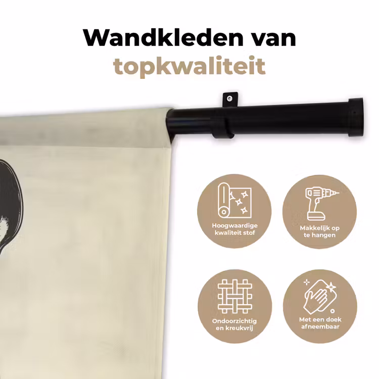 Wandkleed - Zwart - Illustratie - Bestek — 3