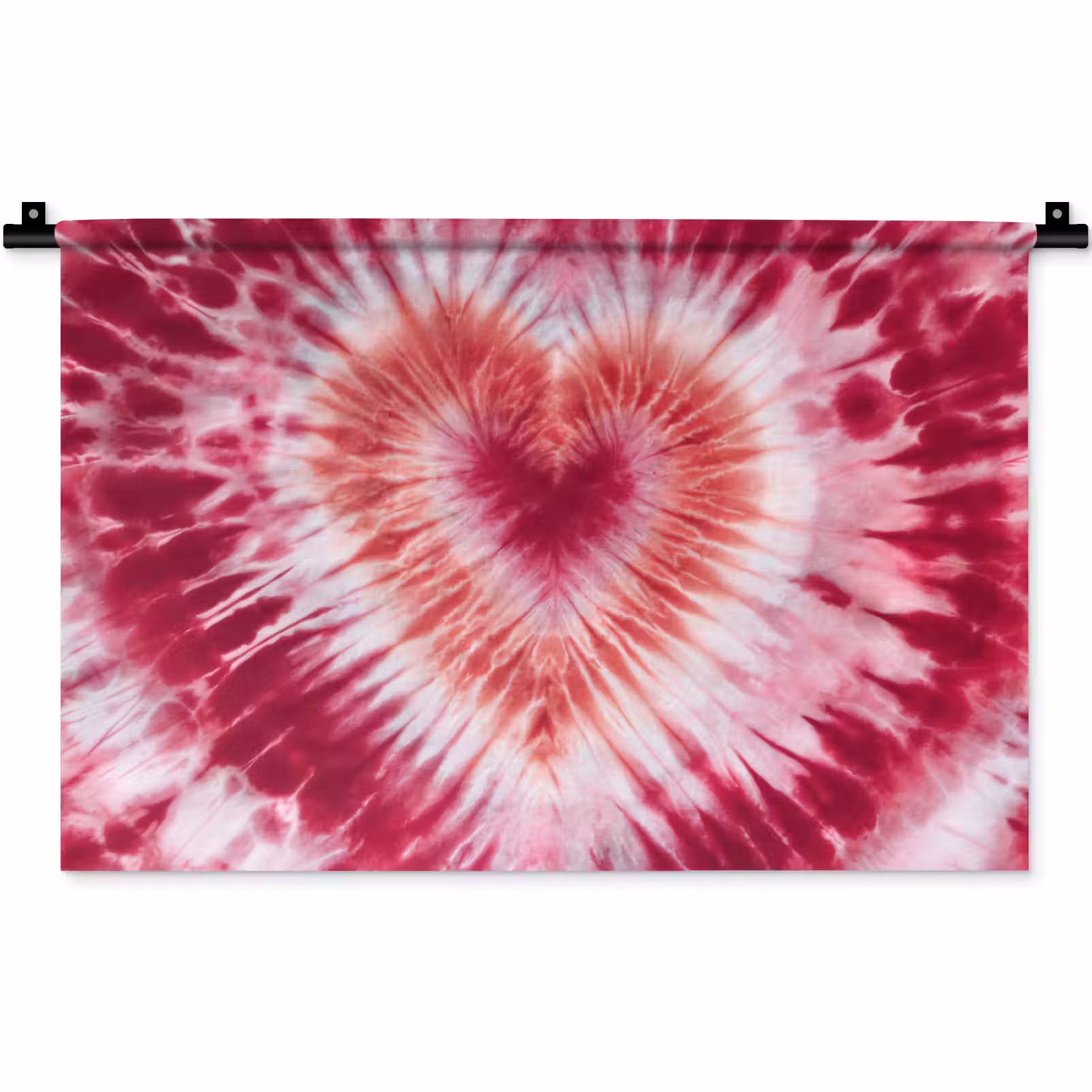 Wandkleed - Hartvorm - Roze - Tie dye — 1