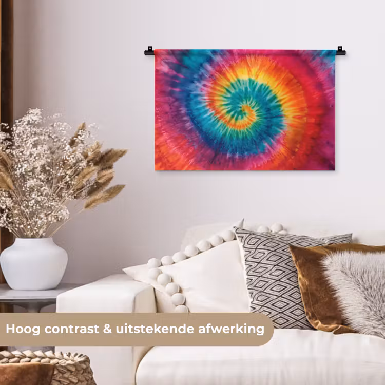 Wandkleed - Regenboogkleuren - Tie dye - — 4
