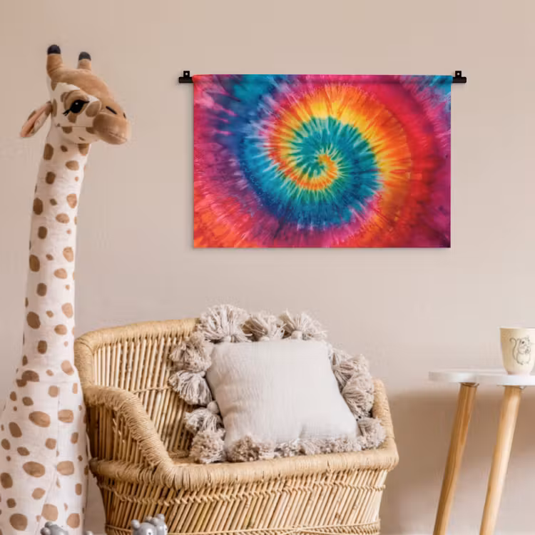 Wandkleed - Regenboogkleuren - Tie dye - — 5