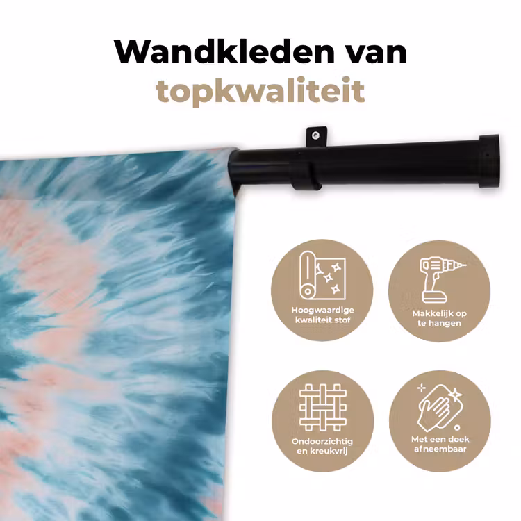 Wandkleed - Hartvormig - Tie dye - Pasteltinten - Lichtgroen — 3