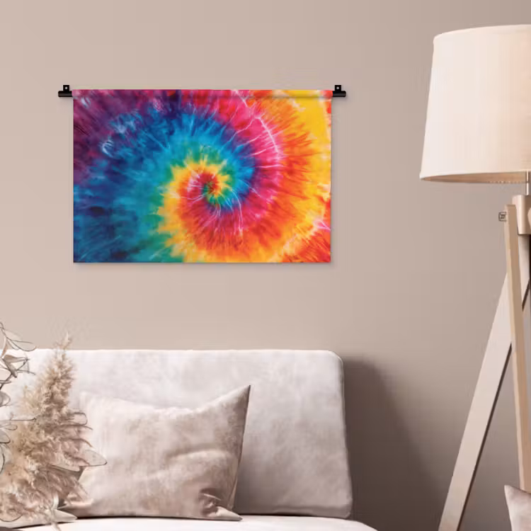 Wandkleed - Regenboog - Tie dye - Kleurrijk - Blauw — 2