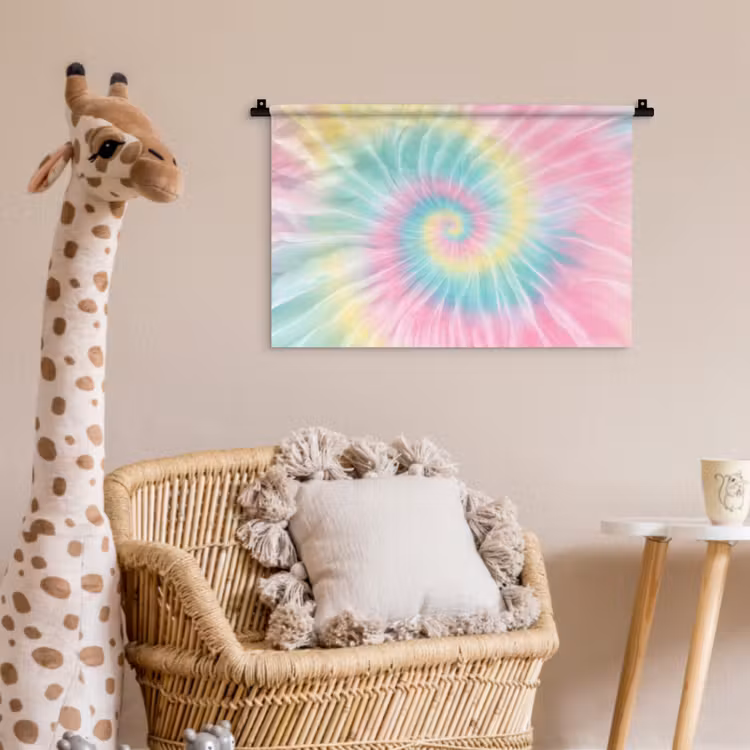 Wandkleed - Pasteltinten - Tie dye - Roze — 5