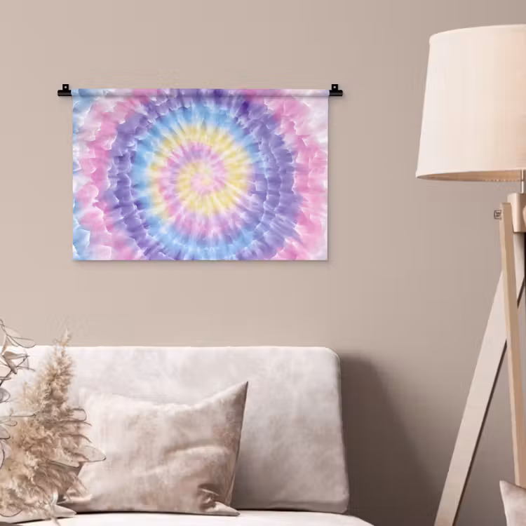 Wandkleed - Spiraal - Tie dye - Pasteltinten — 2