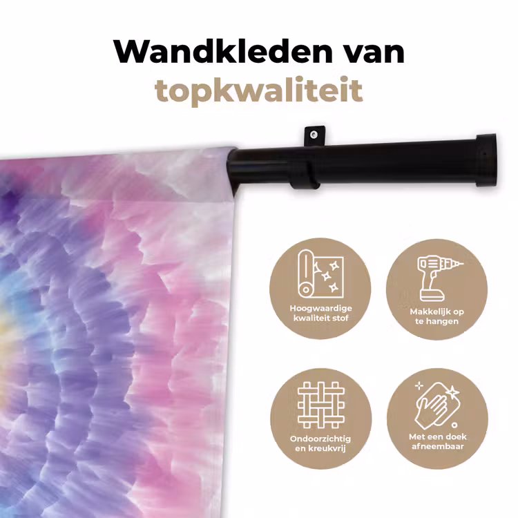 Wandkleed - Spiraal - Tie dye - Pasteltinten — 3