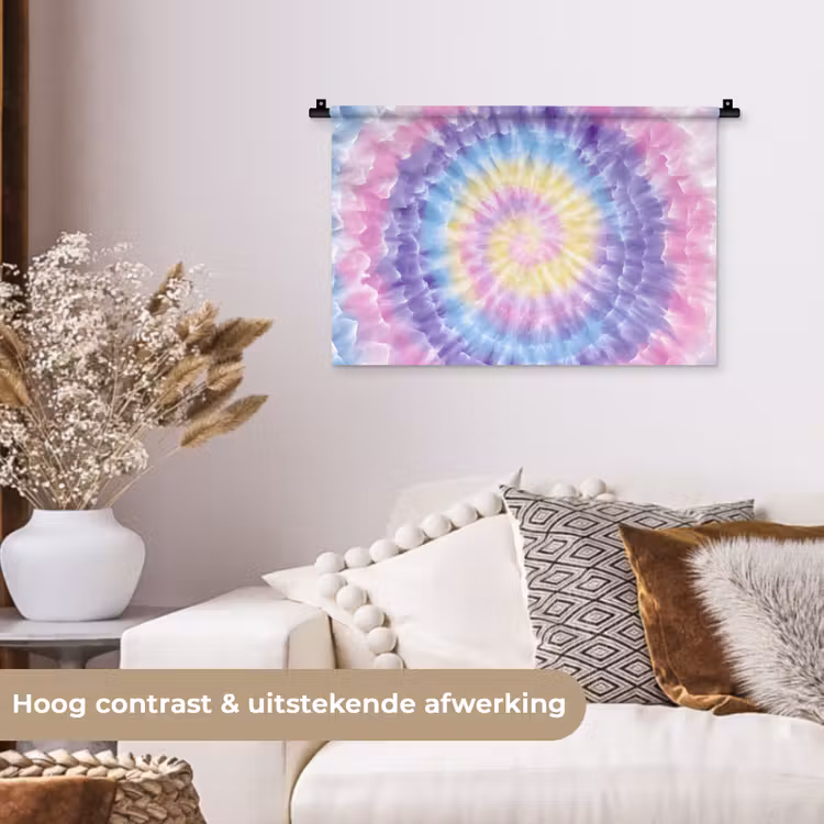 Wandkleed - Spiraal - Tie dye - Pasteltinten — 4