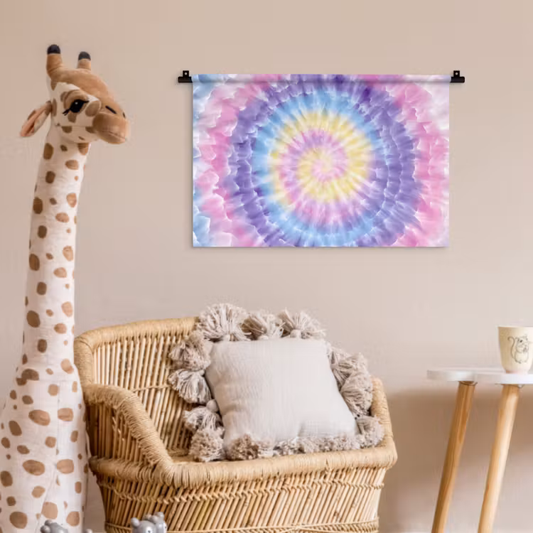 Wandkleed - Spiraal - Tie dye - Pasteltinten — 5