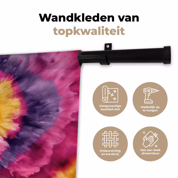Wandkleed - Tie dye - Hartvorm - Vlammen - Oranje — 3